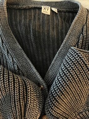 ROXY Women’s Charcoal Gray Chunky Knit Cardigan Sweater
